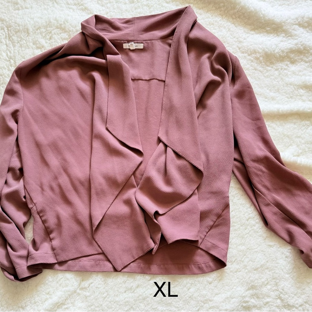 Dusty Rose Open Front Cardigan - XL